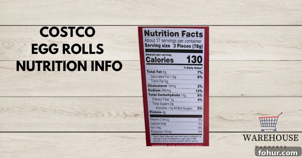 Keep Costco Egg Rolls on Hand for Last-Minute Guests 3 Costco Egg Rolls Nutrition Information Label