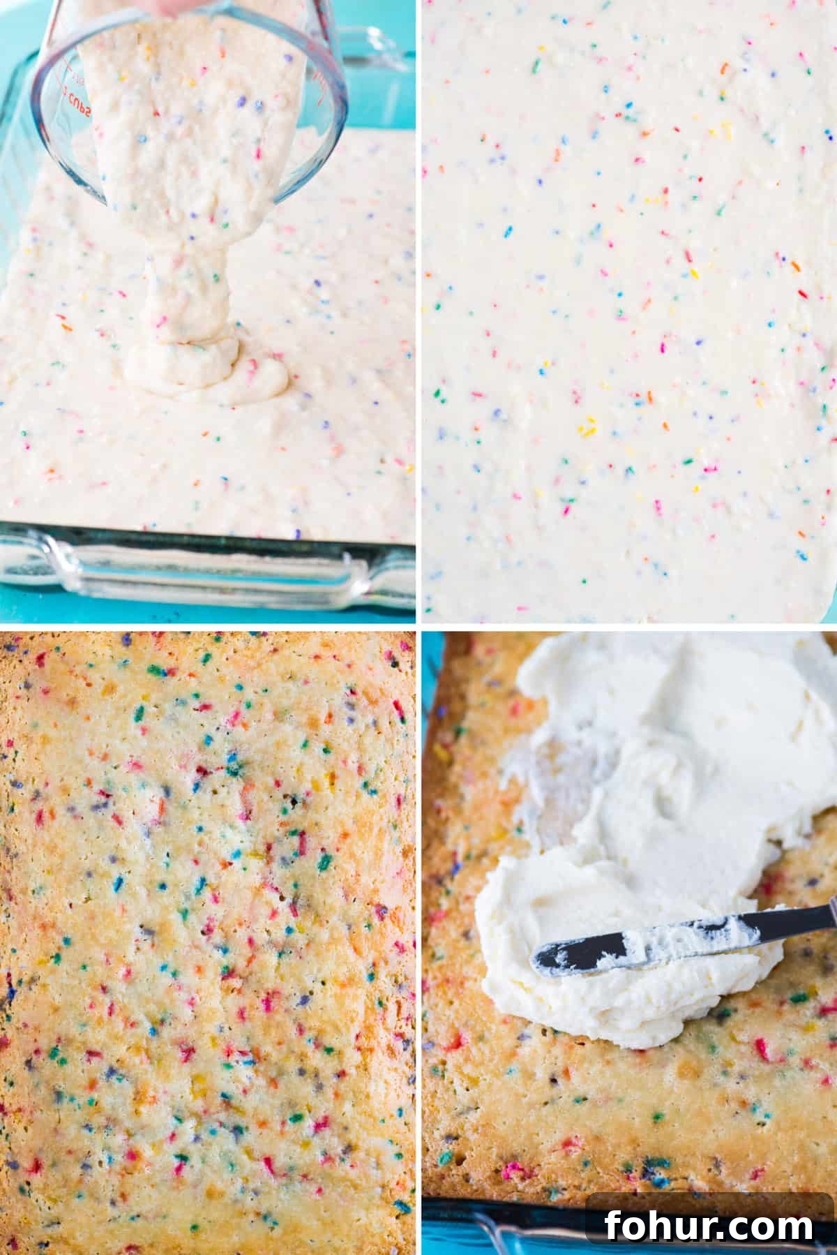How to Make a Classic Funfetti Cake 4 how to make funfetti cake collage