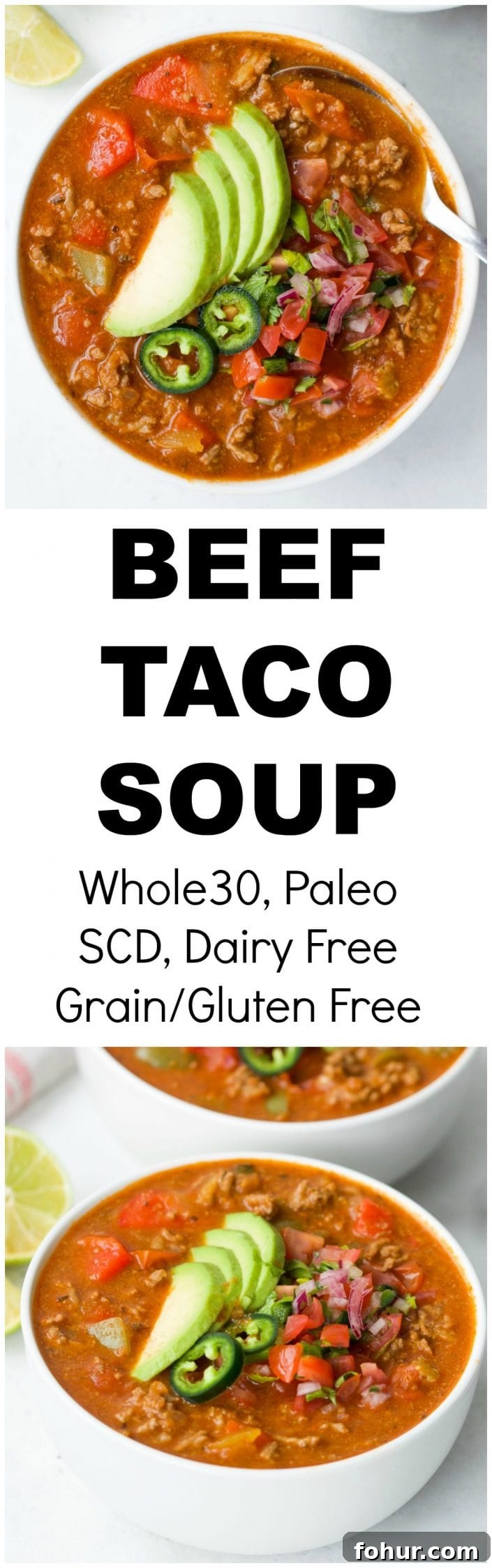 Beef Taco Soup | Every Last Bite Beef Taco Soup