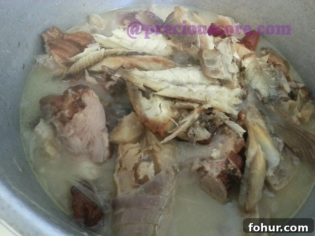 Ogbono and Egusi Soup Recipe: Classic Nigerian Soup 7 Boiled assorted meats