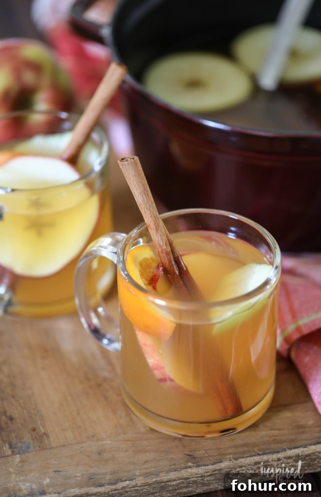 glasses of Apple Cider Mulled Wine on a cutting board.