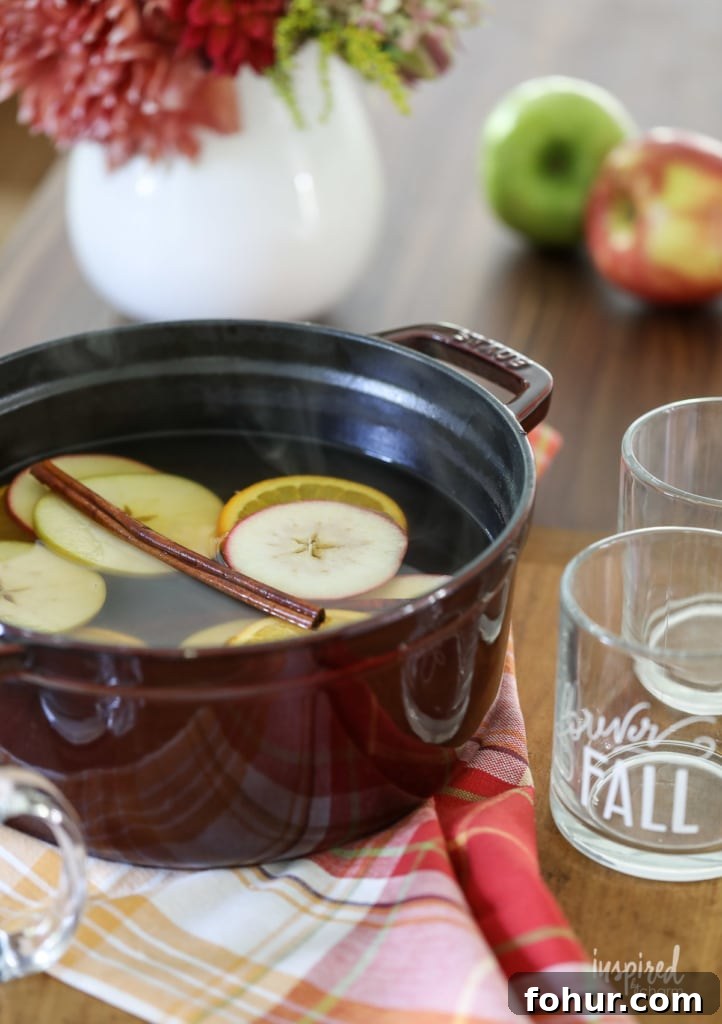 pot of Apple Cider Mulled Wine.