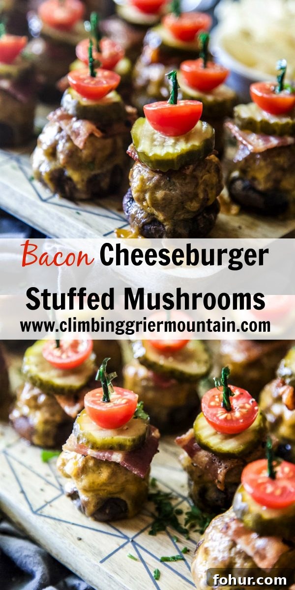 Bacon Cheeseburger Stuffed Mushrooms Recipe 6 Bacon Cheeseburger Stuffed Mushrooms