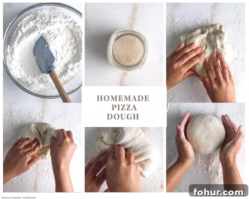 Authentic Anchovy Pizza Recipe with Garlic and Capers 3 Process of making pizza dough