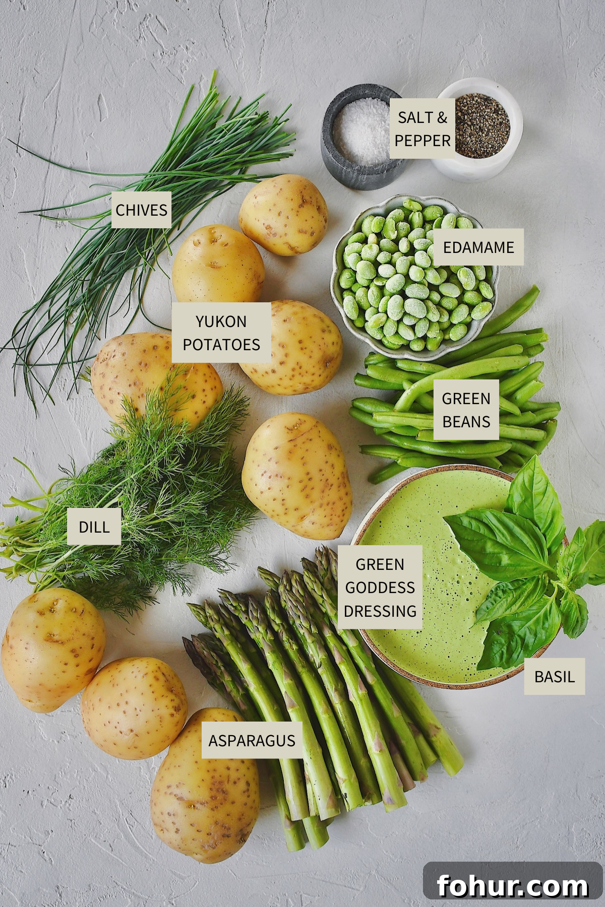 Creamy Green Goddess Potato Salad Recipe 3 Ingredients needed to make Green Goddess Potato Salad.