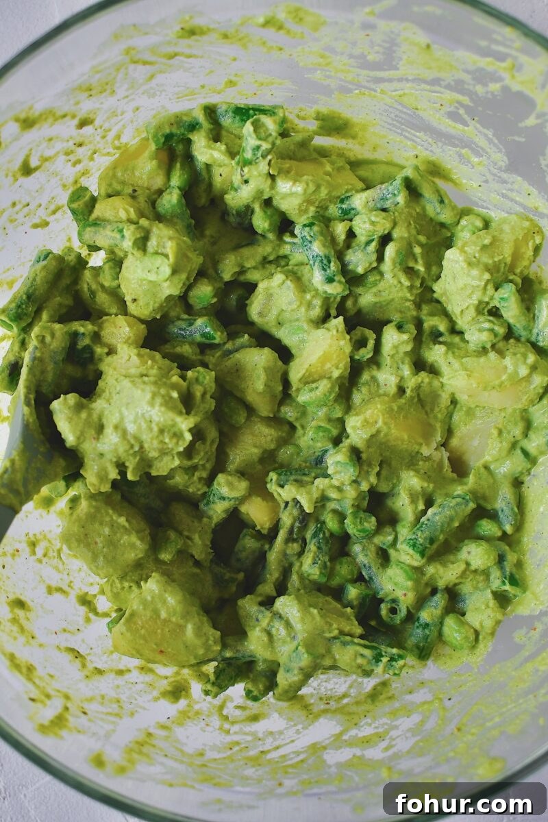 Creamy Green Goddess Potato Salad Recipe 8 Diced Yukon Gold potatoes ready to be tossed with dressing.