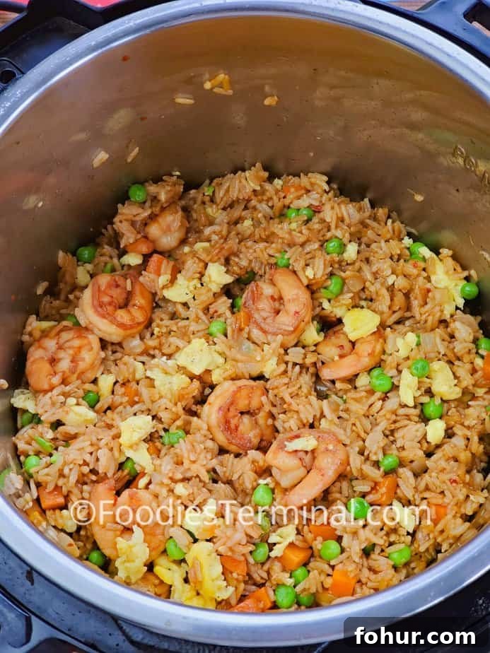 easy shrimp fried rice in instant pot