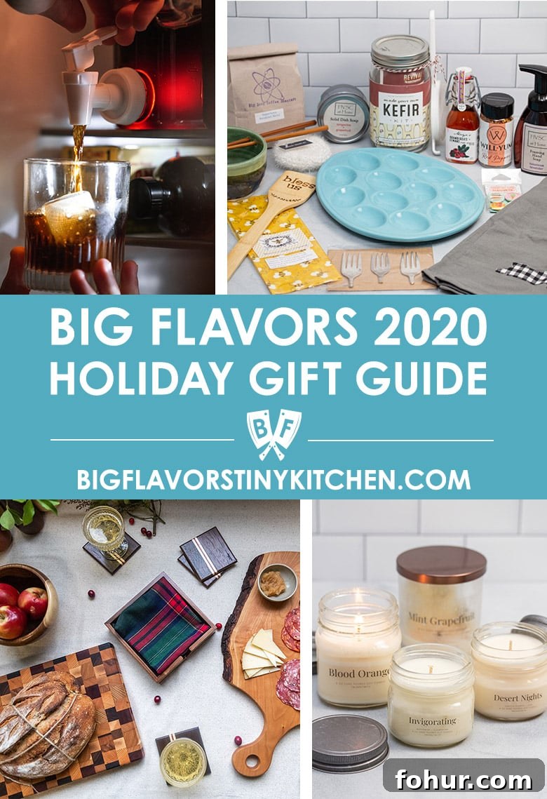 Shop Small Holiday Gift Guide 2020: Big Flavors, Part 2 2 Collage of small business gift ideas for the Big Flavors 2020 holiday gift guide.