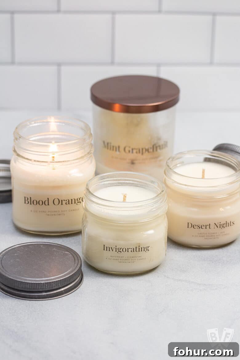 Shop Small Holiday Gift Guide 2020: Big Flavors, Part 2 11 4 varieties of candles from Two Knit Wits.