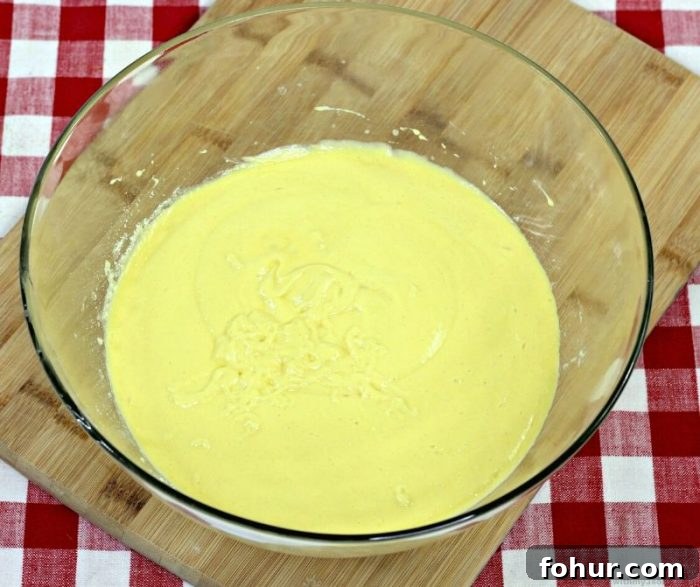 cake batter in a bowl