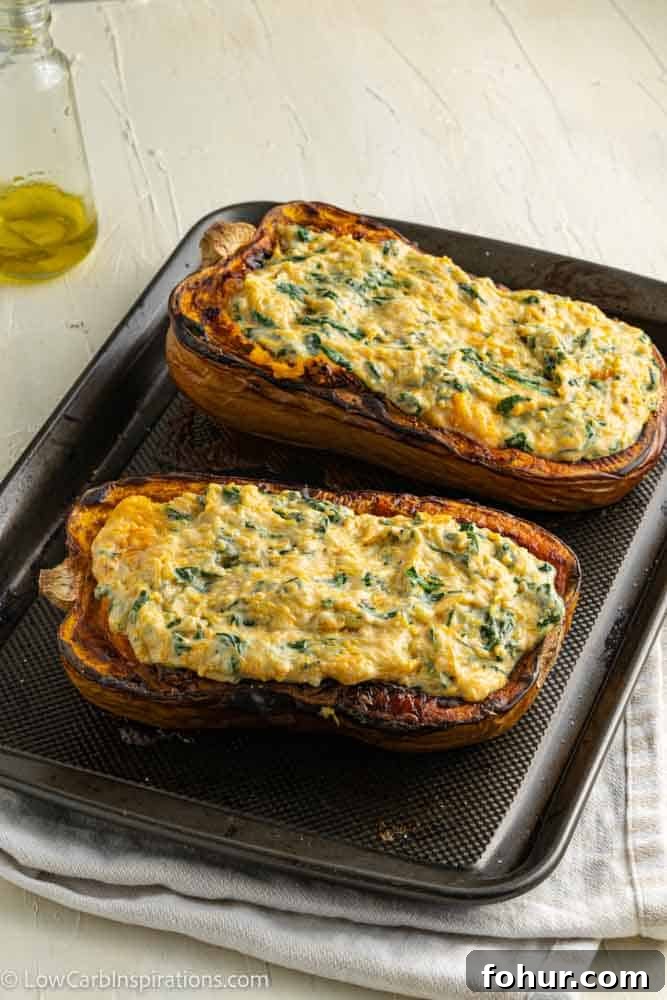 Keto Stuffed Butternut Squash with Four Cheeses 13 Keto Four Cheese Stuffed Butternut Squash