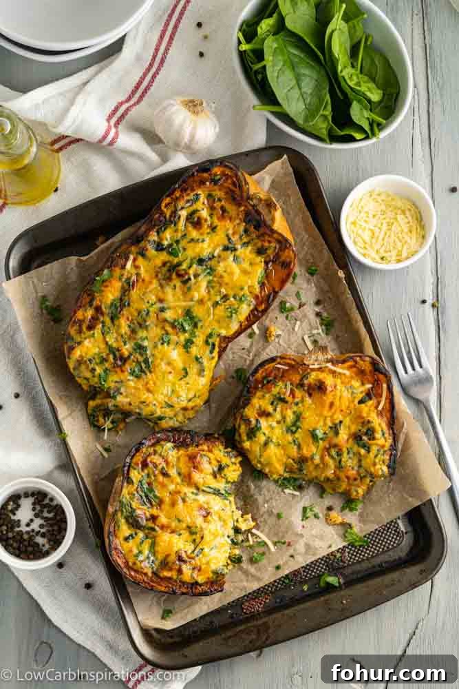 Keto Stuffed Butternut Squash with Four Cheeses 14 Keto Four Cheese Stuffed Butternut Squash