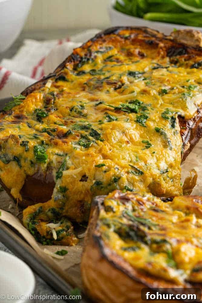 Keto Stuffed Butternut Squash with Four Cheeses 15 Keto Four Cheese Stuffed Butternut Squash