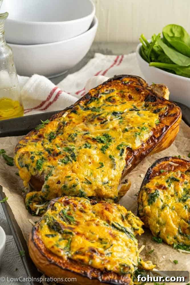 Keto Stuffed Butternut Squash with Four Cheeses 16 Keto Four Cheese Stuffed Butternut Squash