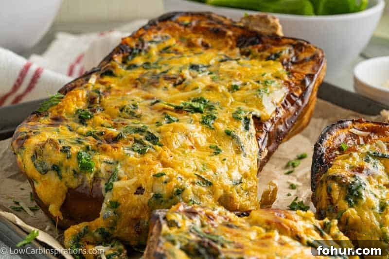 Keto Stuffed Butternut Squash with Four Cheeses 5 Keto Four Cheese Stuffed Butternut Squash