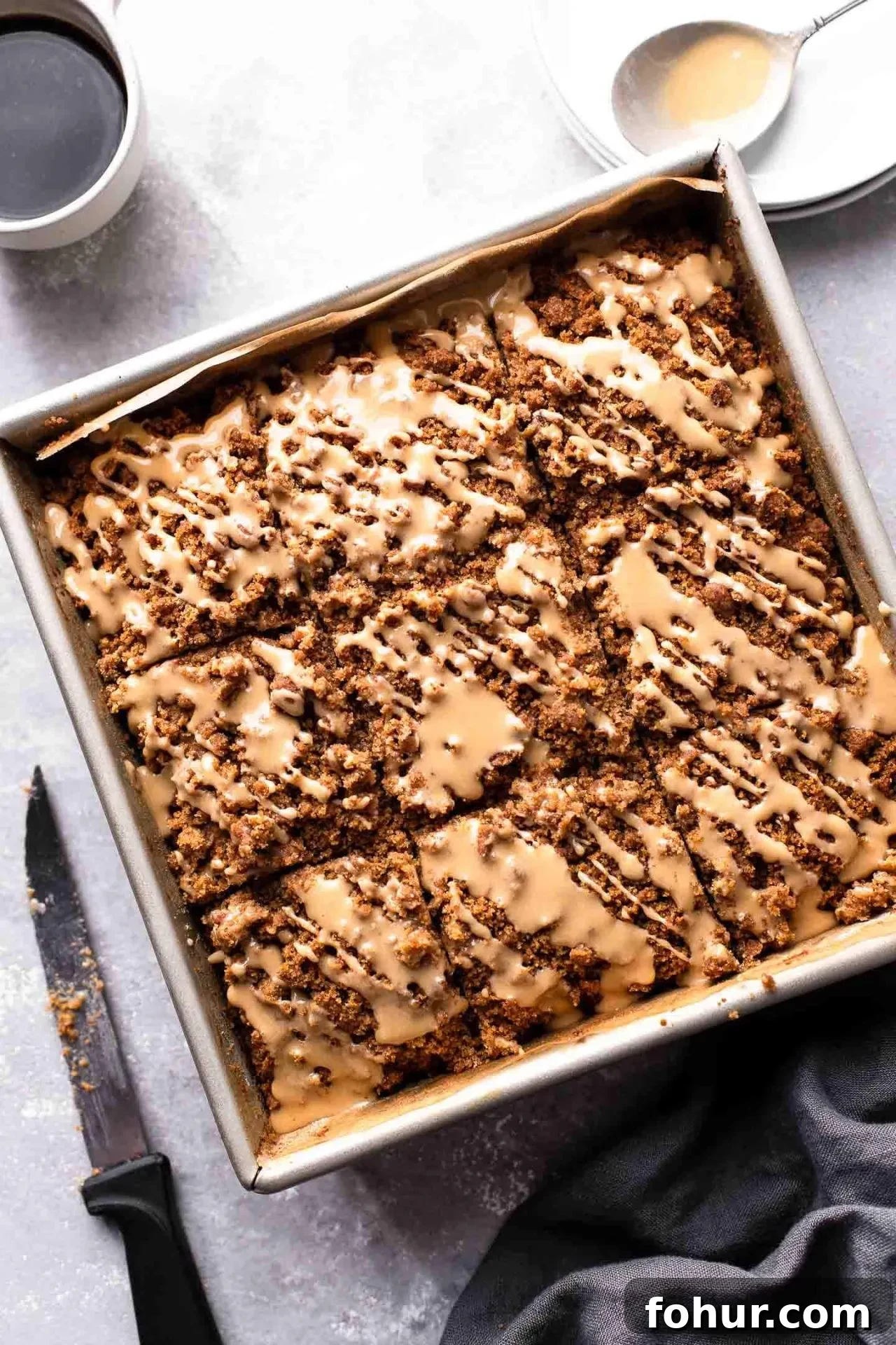 iced actual coffee coffee cake in pan (2)