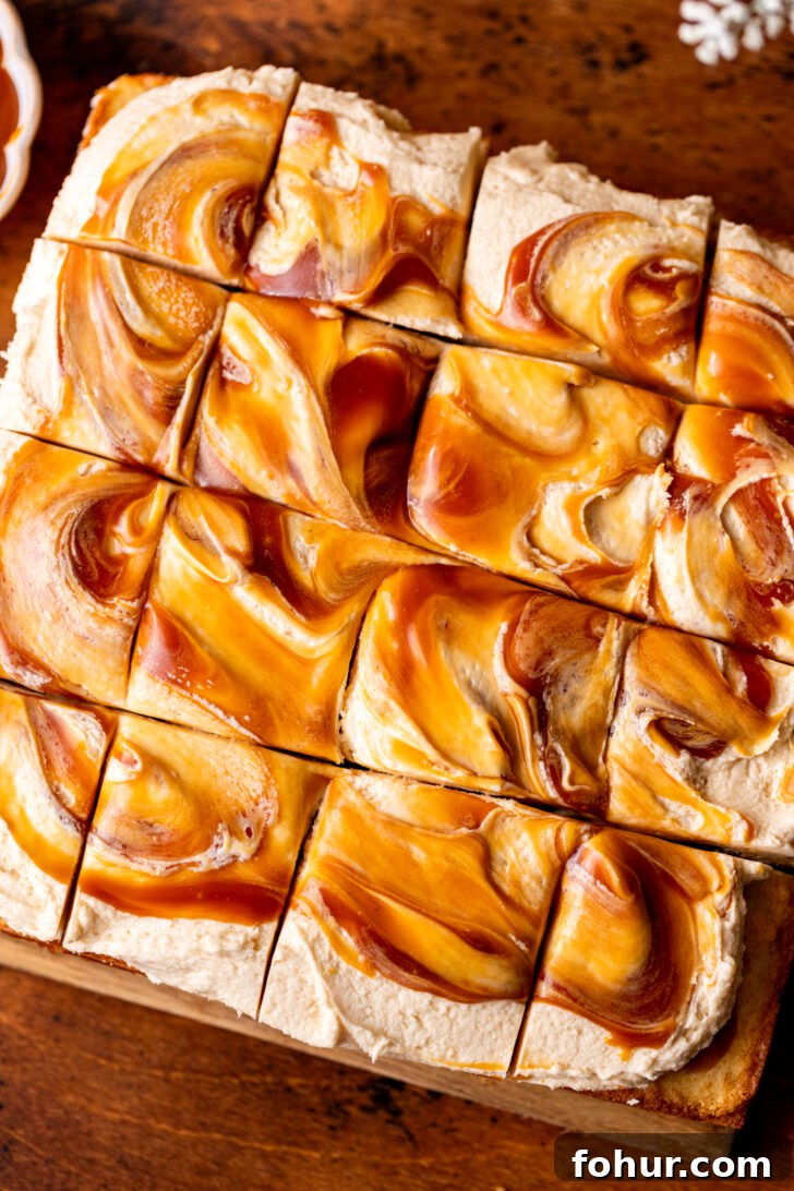 Brown Butter Caramel Cake with Salted Caramel Glaze 9 Top view of caramel cake.