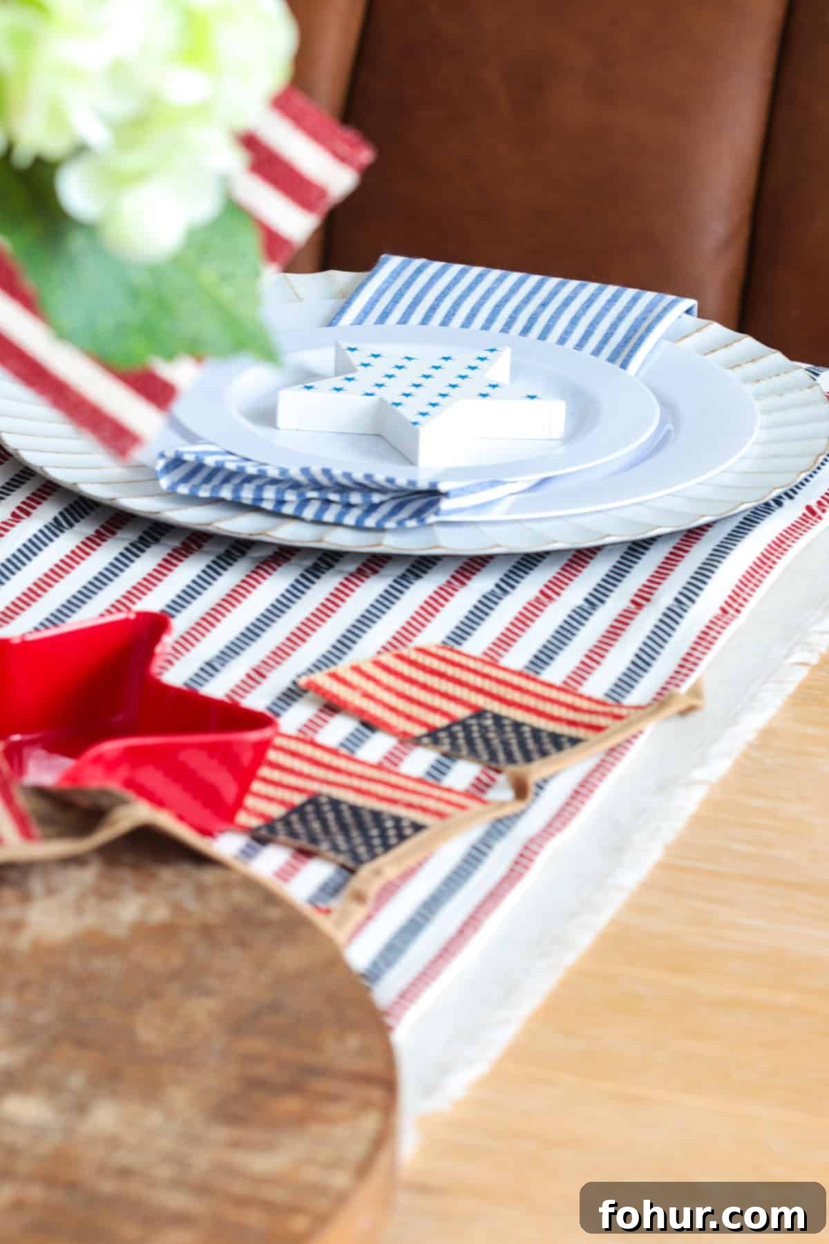4th of July Tablescape Ideas for Festive Patriotic Decor 4 American flag decor for tablescape.