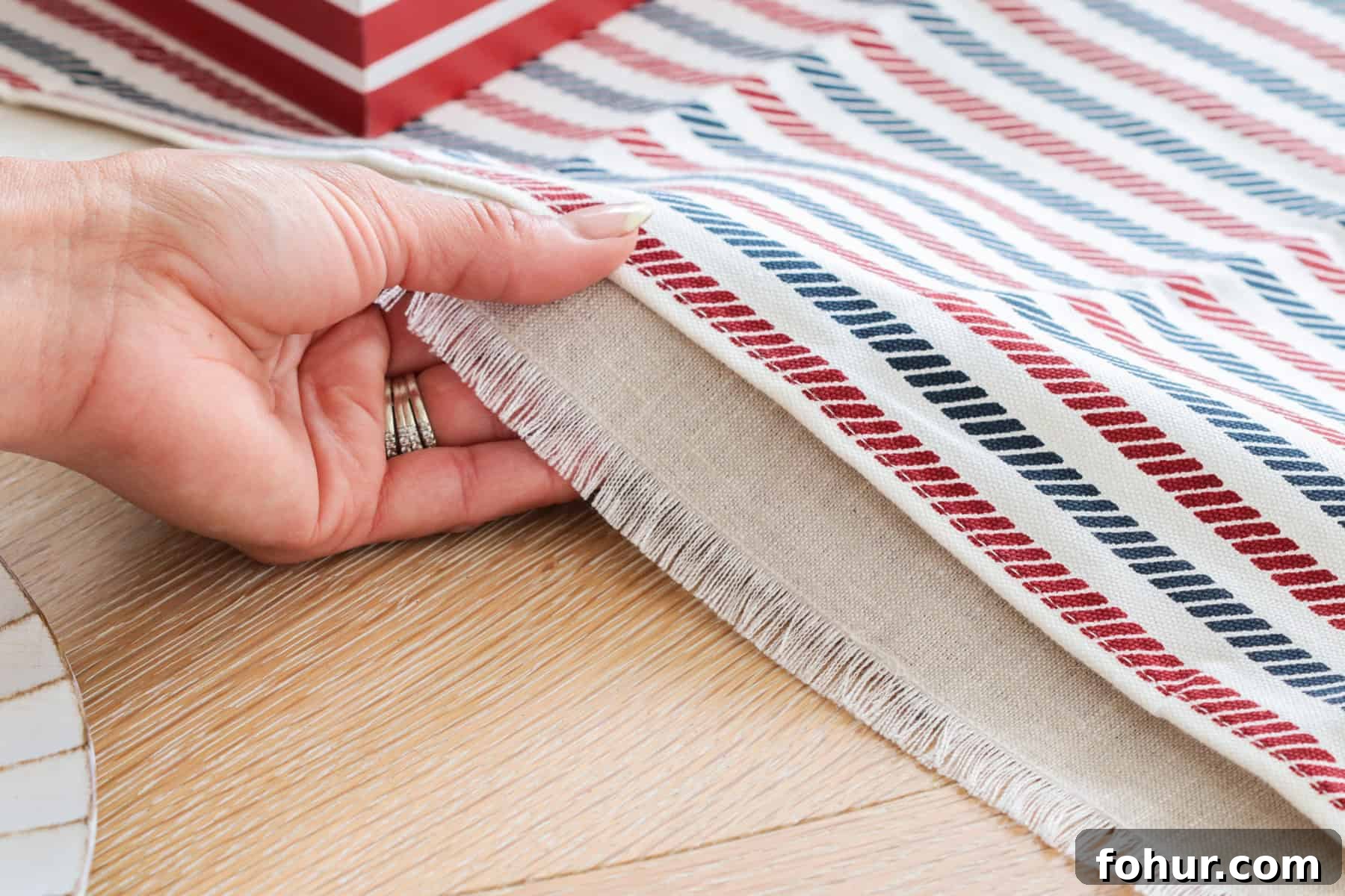 4th of July Tablescape Ideas for Festive Patriotic Decor 6 Showing red white and blue table runner.