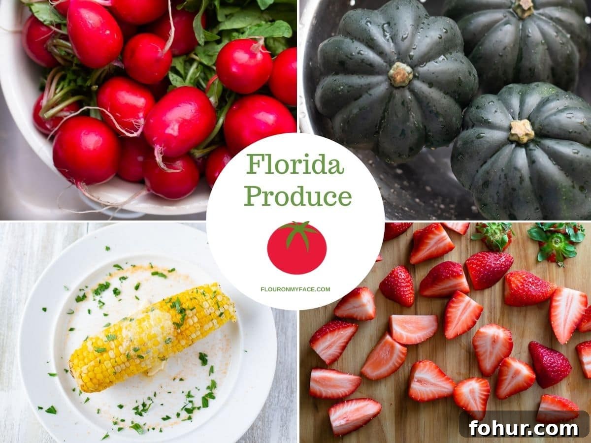 February Seasonal Produce: What Is Fresh Now 2 Collage of four types of February produce.