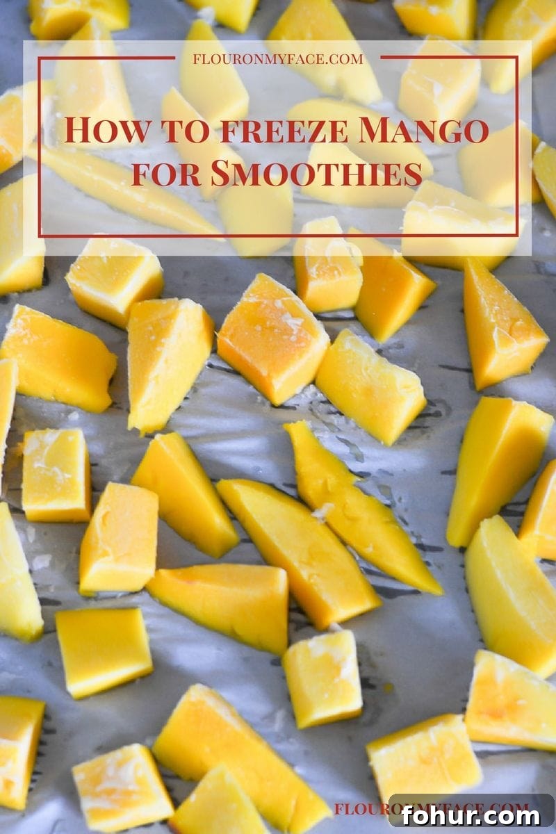 February Seasonal Produce: What Is Fresh Now 14 How To Freeze Mango for smoothies via flouronmyface.com