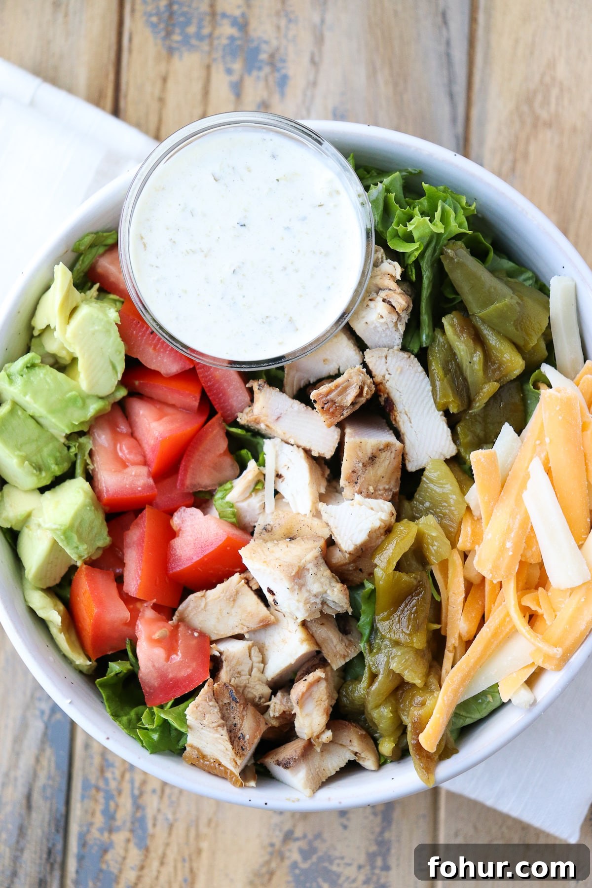 Southwest Grilled Chicken Salad with Green Chiles 3 close up of southwest grilled chicken green chile salad