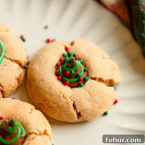 Christmas Tree Peanut Butter Blossoms