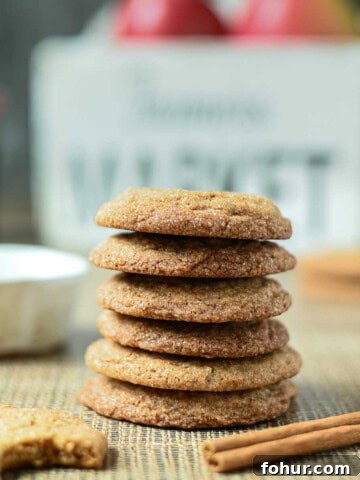 Tender Cranberry Orange Cream Scones Recipe 7 Close-up of a stack of apple cider cookies.