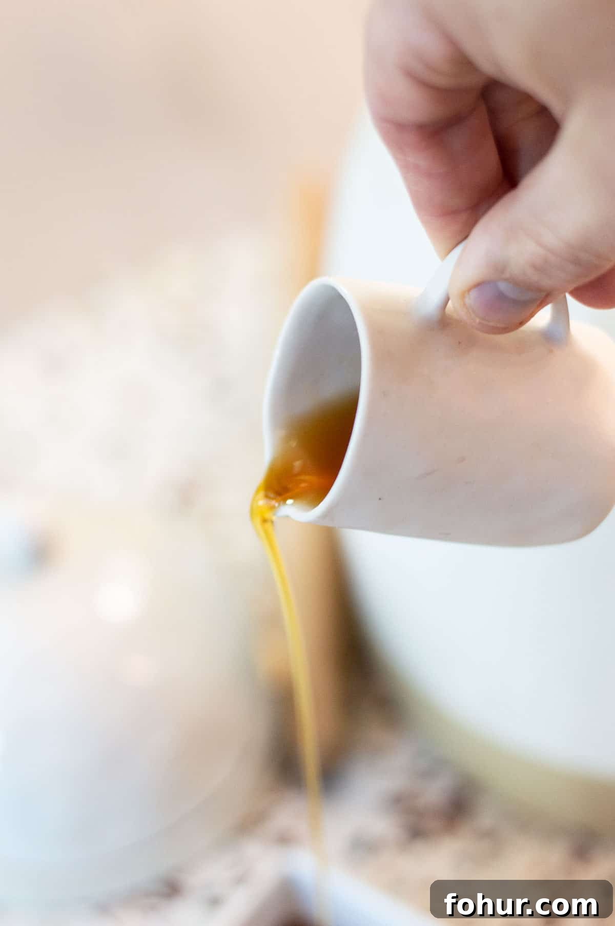 Maple syrup being poured