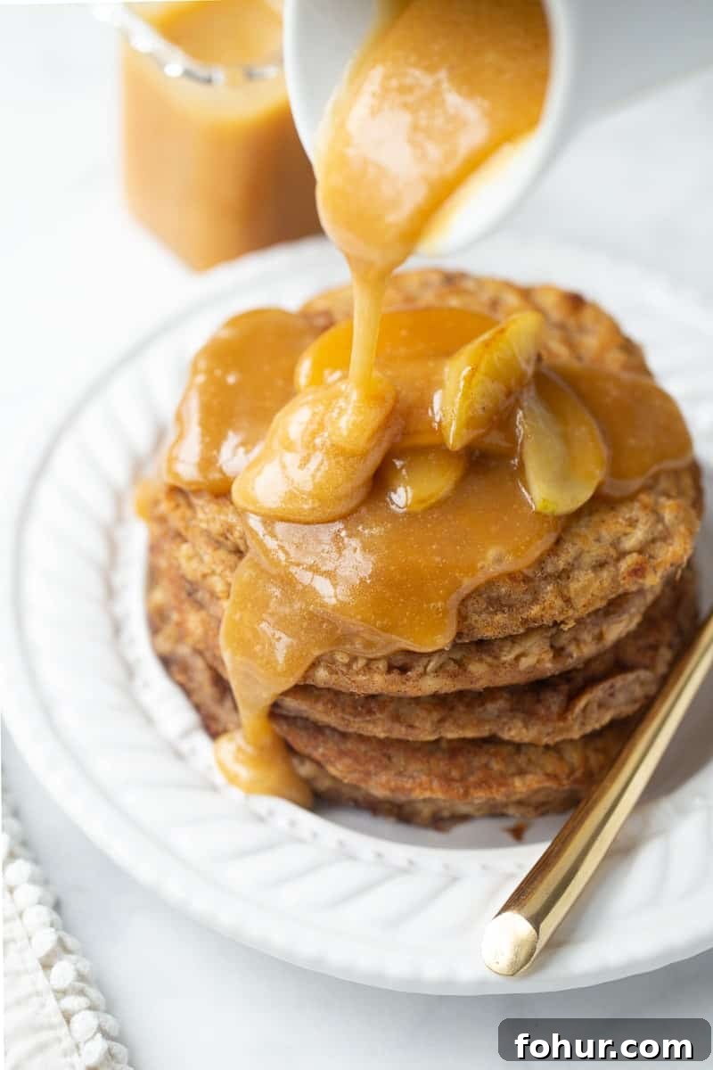 Oat flour pancakes with buttermilk syrup