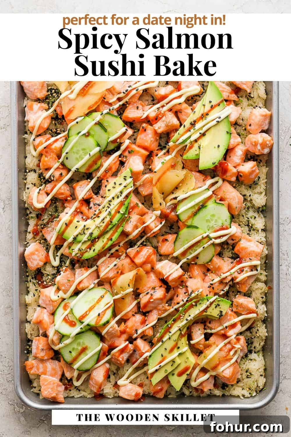 Sushi Bake Recipe: Creamy Baked Sushi Casserole 8 Pinterest image for sushi bake.