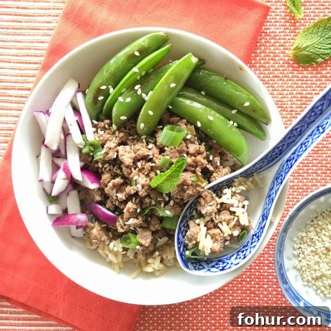 Asian Beef Bowls via LizsHealthyTable.com Asian Beef Bowls via LizsHealthyTable.com