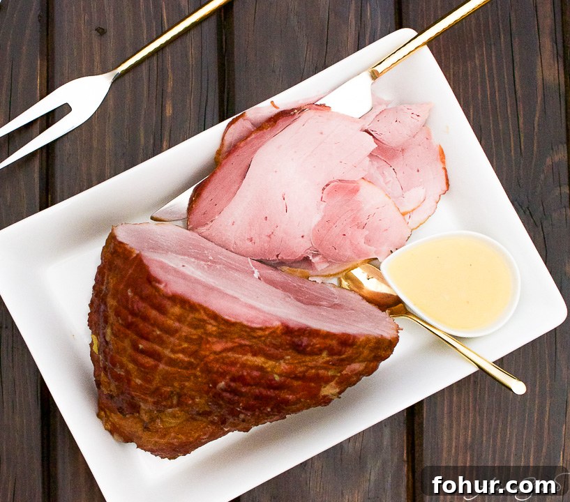 Glazed Ham with Pineapple Sauce Recipe 8 Carved Ham