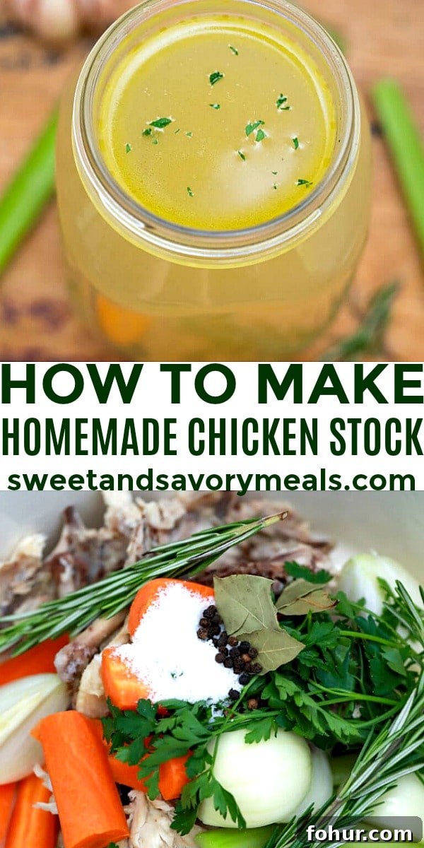 How to Make Homemade Chicken Stock from Scratch 8 how to make easy chicken stock pin