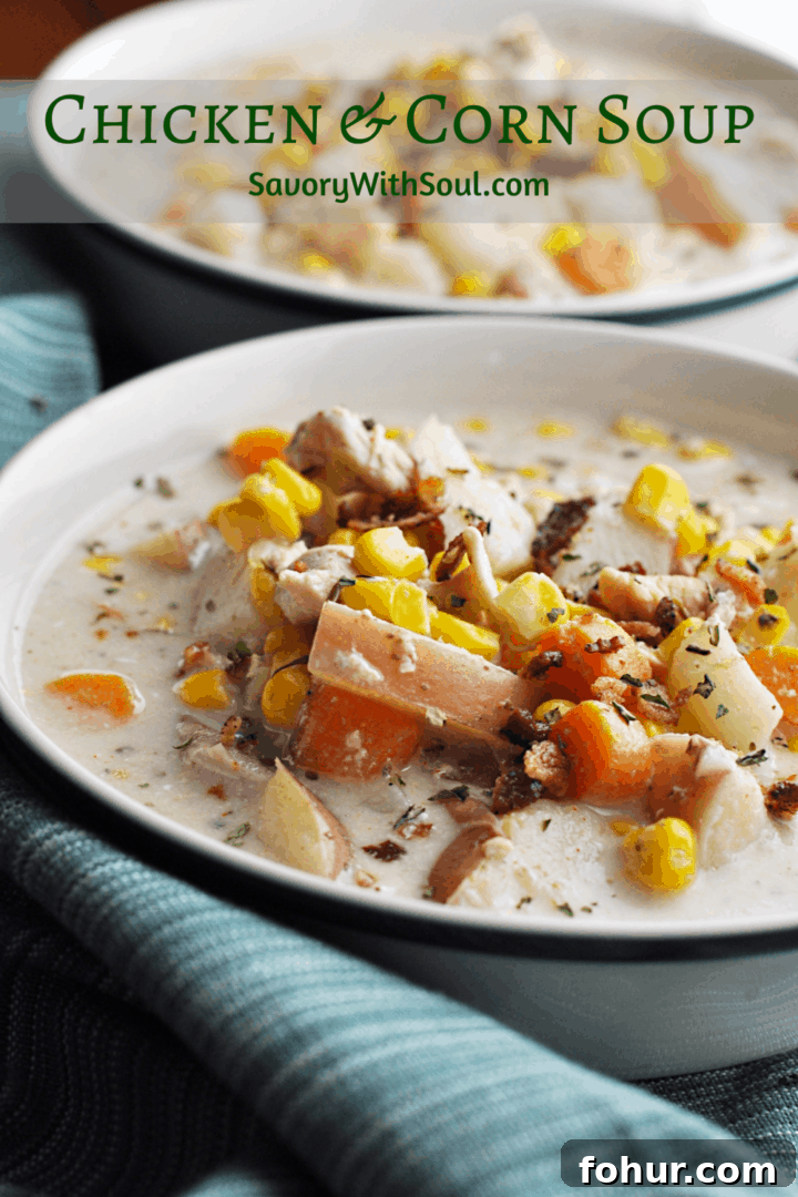 Slow Cooker Chicken and Corn Soup Recipe 6 Corn chicken chowder in bowl