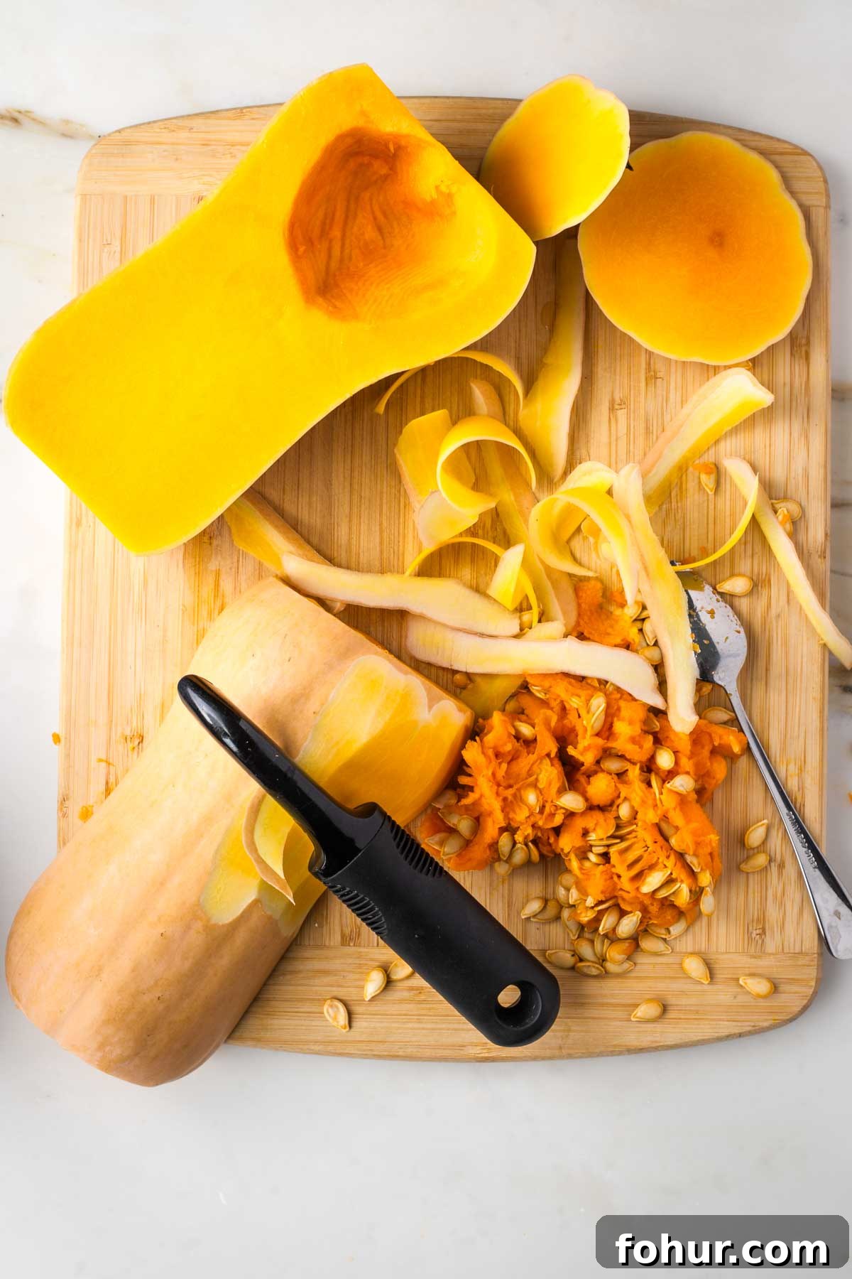 Vegan Fall Minestrone Soup with Roasted Autumn Vegetables 4 Butternut squash, halved, seeds scooped out, vegetable peeler removing skin.