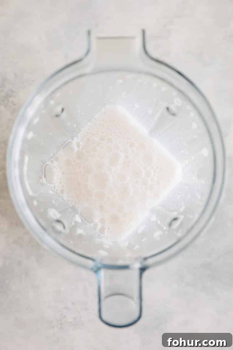 vanilla cold foam in a blender.