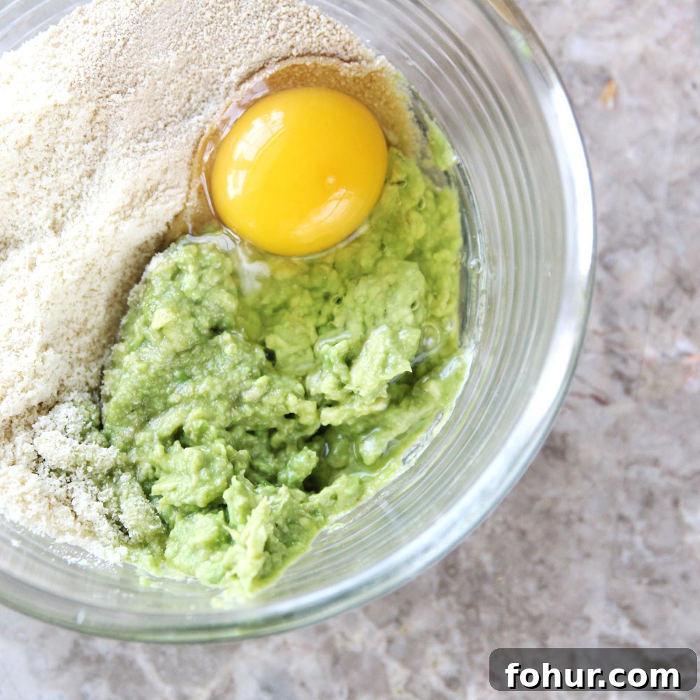 Baked Avocado Donut Recipe with Almond Flour 3 Blended avocado for donut batter