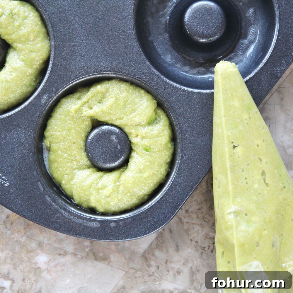 Baked Avocado Donut Recipe with Almond Flour 4 Filling donut pan