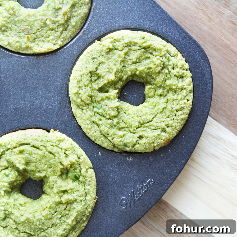 Baked Avocado Donut Recipe with Almond Flour 5 Donuts baking