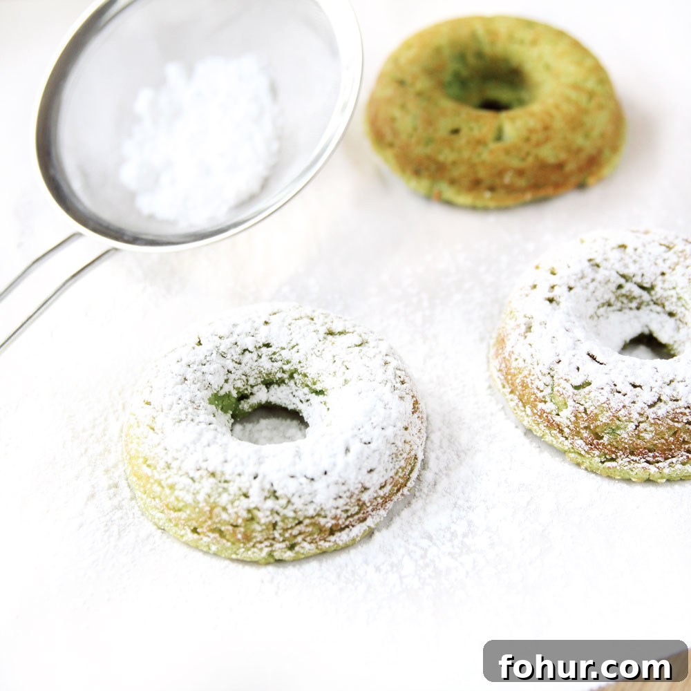 Baked Avocado Donut Recipe with Almond Flour 7 Donuts with powdered sugar