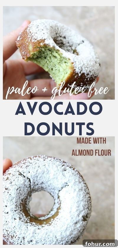 Baked Avocado Donut Recipe with Almond Flour 11 Paleo Avocado Donut Pin