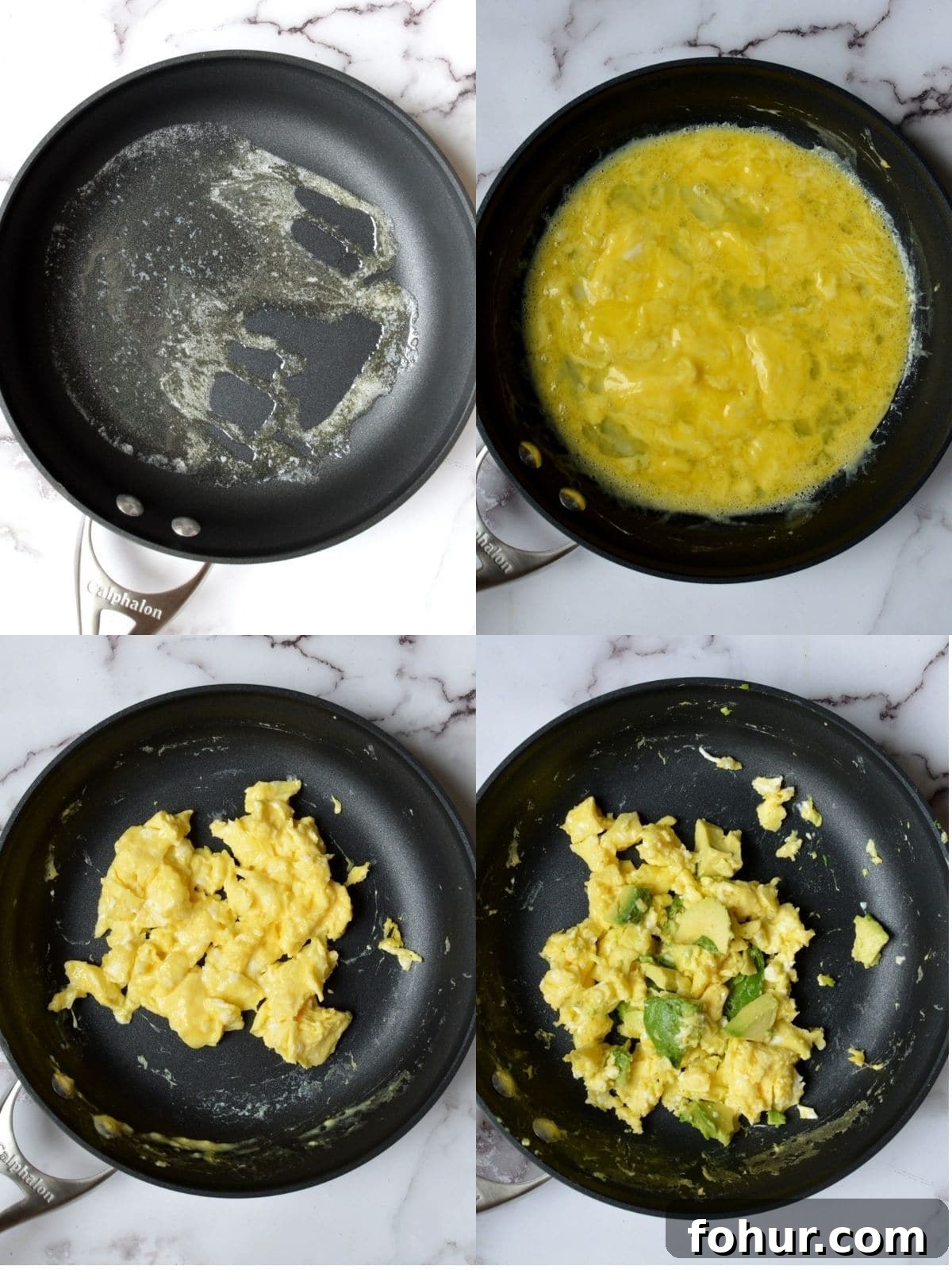 Creamy Avocado Scrambled Eggs with Toasted Pine Nuts 4 how to make avocado scrambled eggs