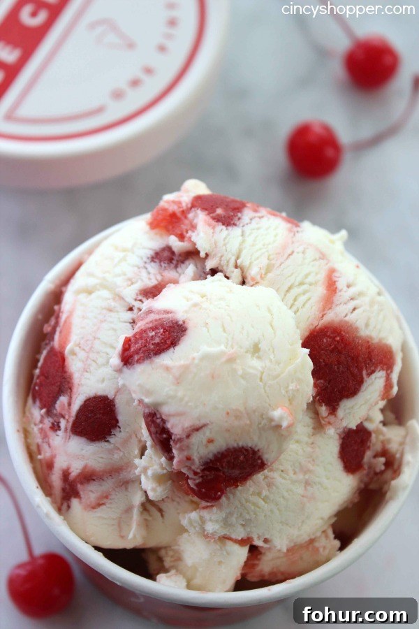 No-Churn Cherry Cheesecake Ice Cream Recipe 3 No Churn Cherry Cheesecake Ice Cream- Simple homemade cheesecake ice cream loaded with lots of cherries. So easy!