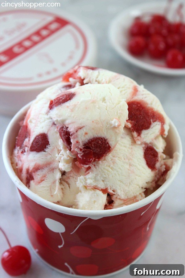 No-Churn Cherry Cheesecake Ice Cream Recipe 5 No Churn Cherry Cheesecake Ice Cream- Simple homemade cheesecake ice cream loaded with lots of cherries. So easy!