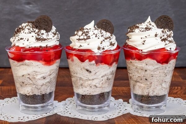 Cherry Cookies and Cream Cheesecake Parfaits