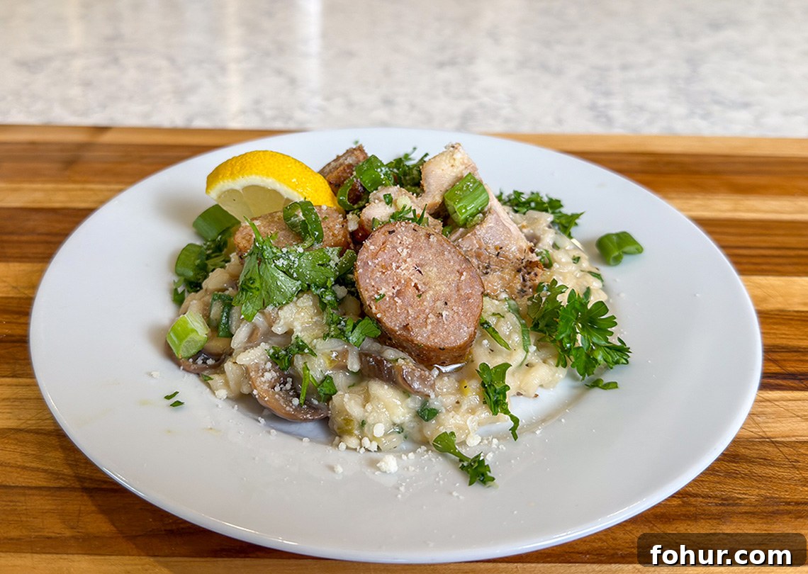 Wood-Fired Smoked Sausage and Chicken Risotto Recipe 2 Woodfire Smoked Sausage & Chicken Risotto