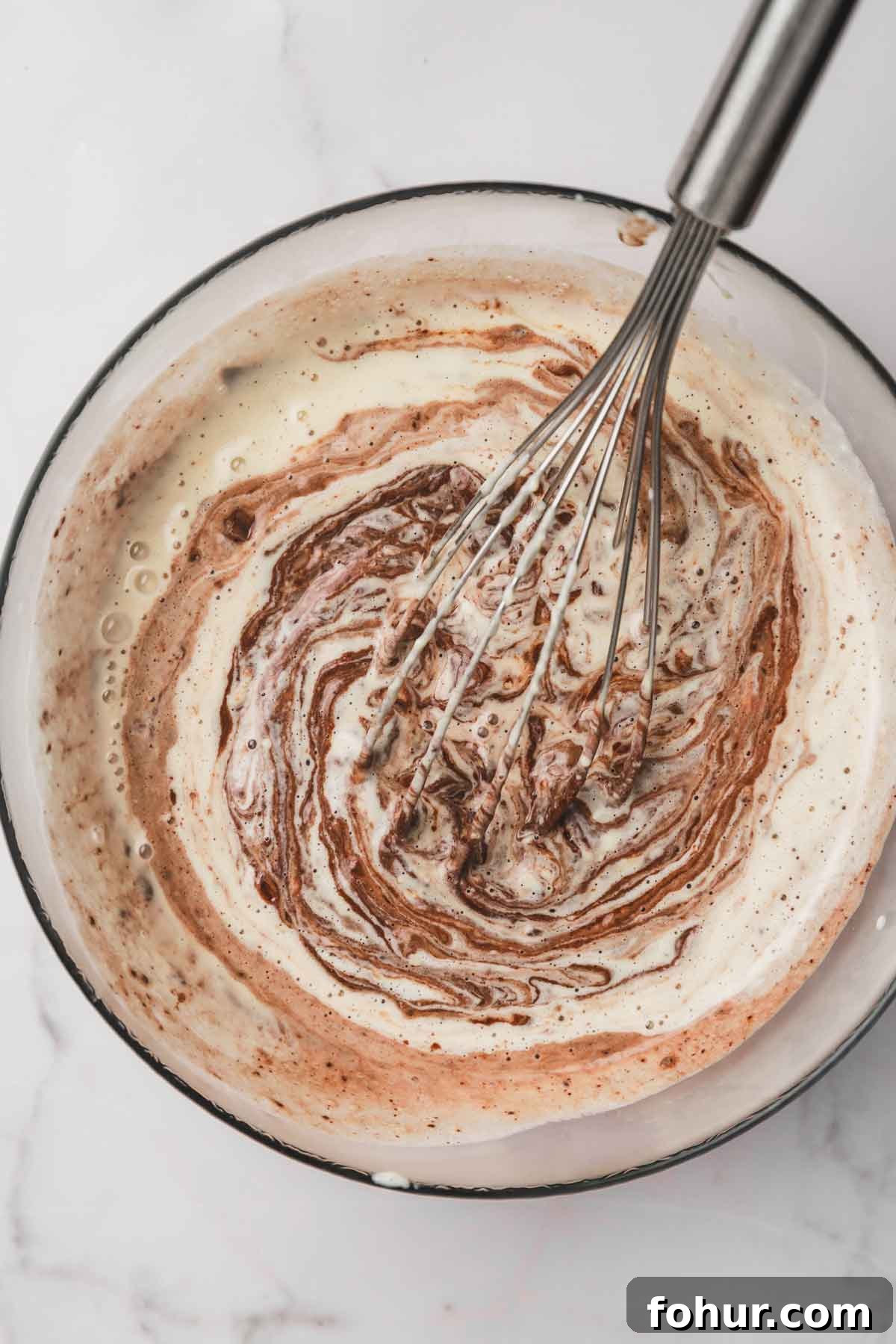 Silky Chocolate Cremeux Recipe (Chocolate Custard) 11 Custard and melted chocolate in a bowl