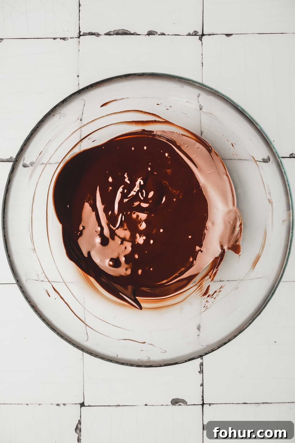 Silky Chocolate Cremeux Recipe (Chocolate Custard) 8 Bowl with melted chocolate