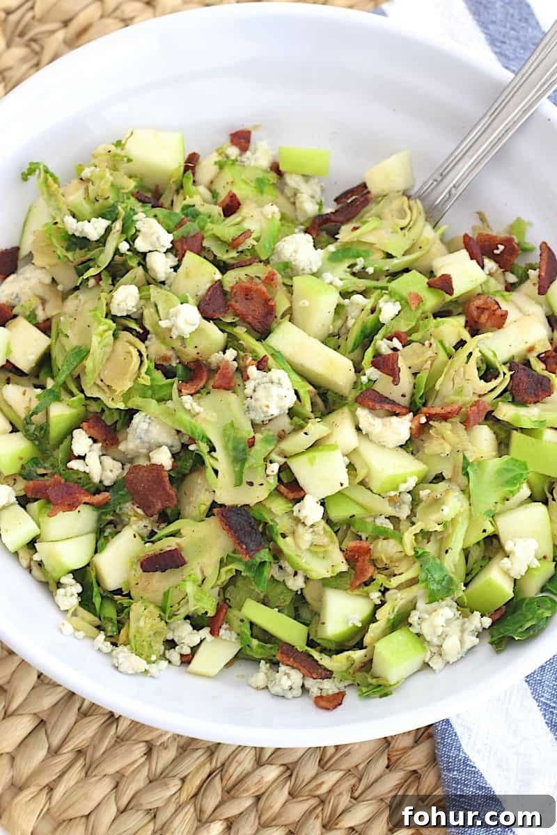 Shredded Brussels Sprouts Salad plated
